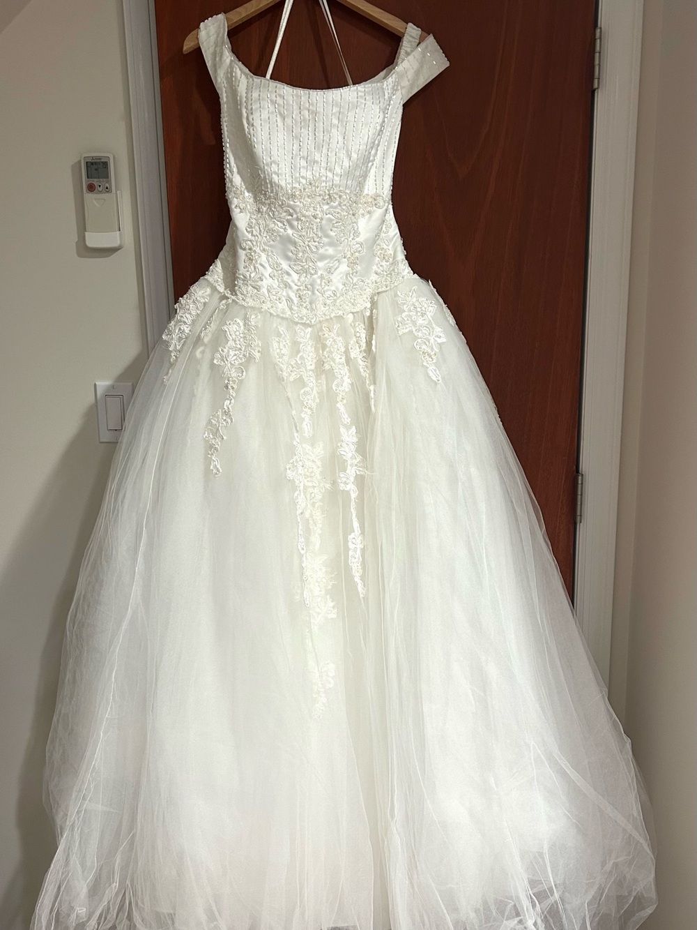 Mori Lee White Bridal Gown Bodice with Lace Trim